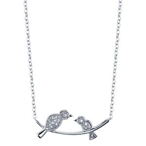 Diamond Accent Birds on Branch Pendant